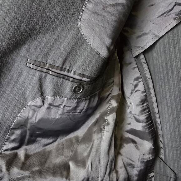 John Varvatos Sports Coat Wool Gray Striped Blazer Italy - Picture 9 of 9